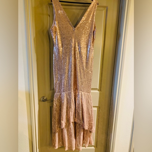 Women’s Plus size Rose Gold Sequin long dress - Picture 8 of 13